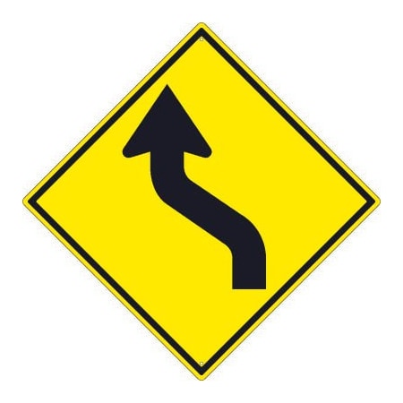 National Marker Co NMC Traffic Sign, Lane Shift Arrow Right Sign, 30in X 30in, Yellow TM245K